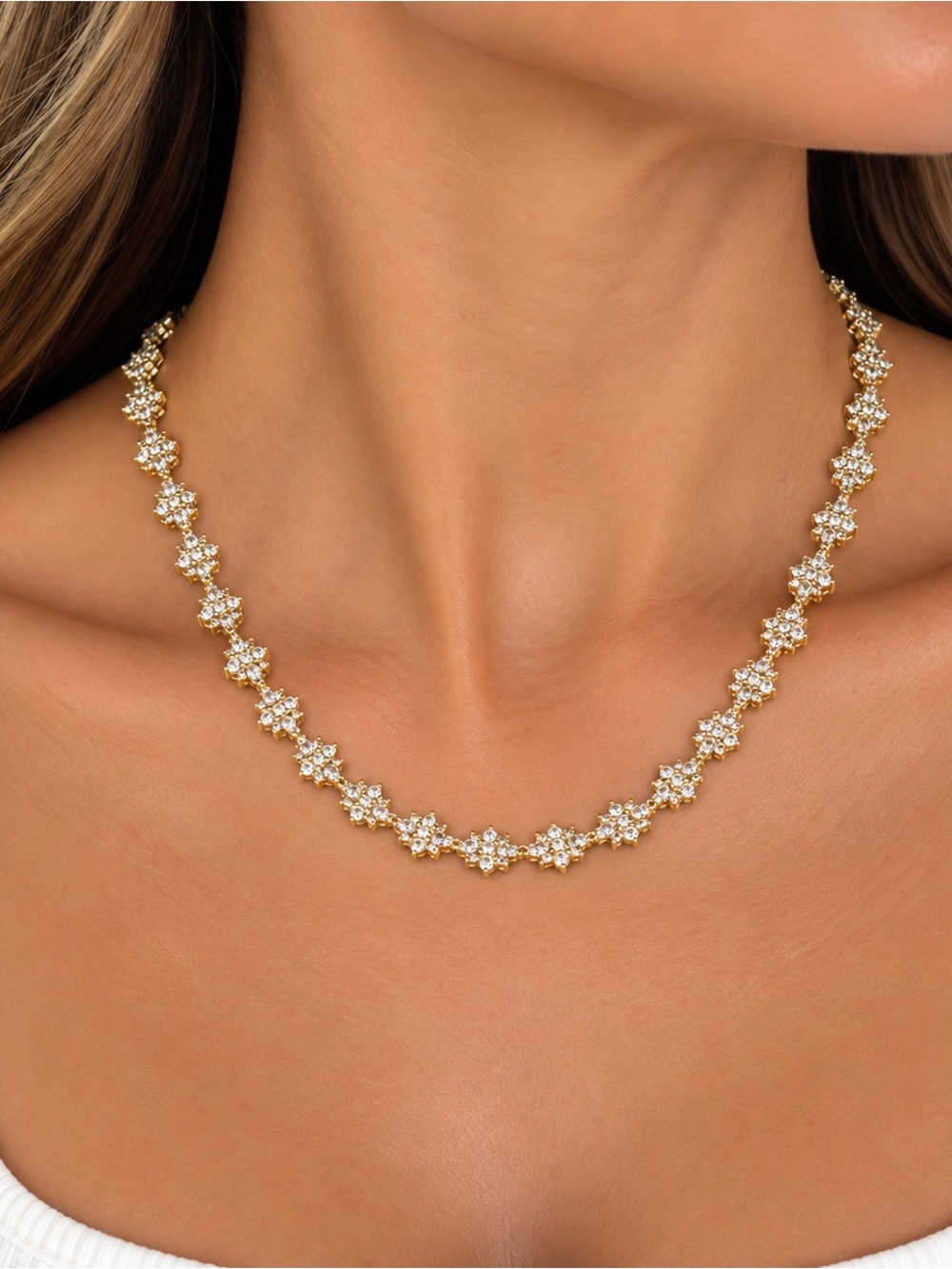 Gold Tone Unisex Tennis Chain Necklace – 22” 🖤